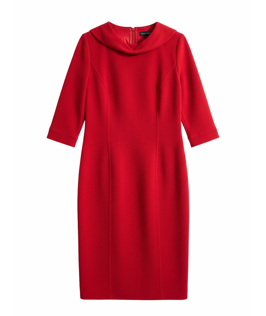 OSCAR DE LA RENTA Красное шерстяное платье, фото 1