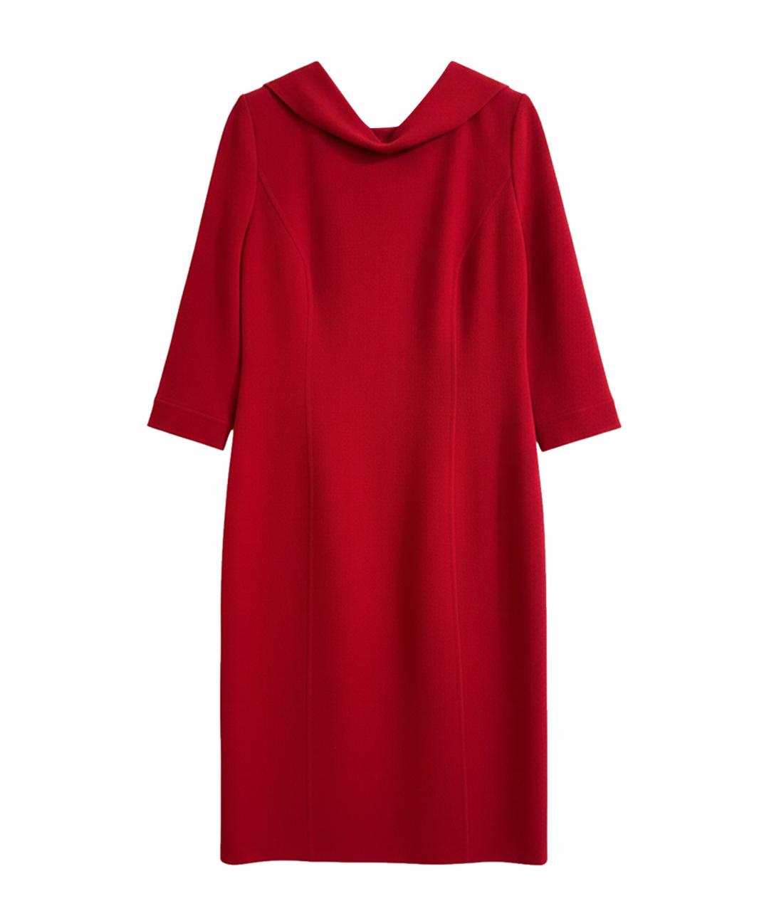 OSCAR DE LA RENTA Красное шерстяное платье, фото 8