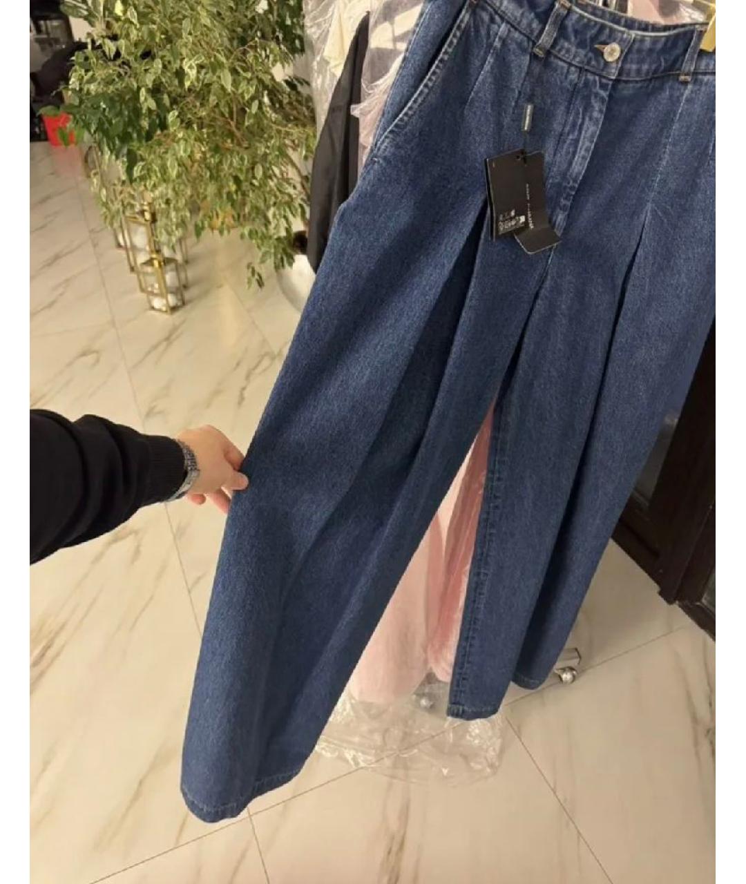 DOLCE&GABBANA Темно-синие хлопковые прямые джинсы, фото 2