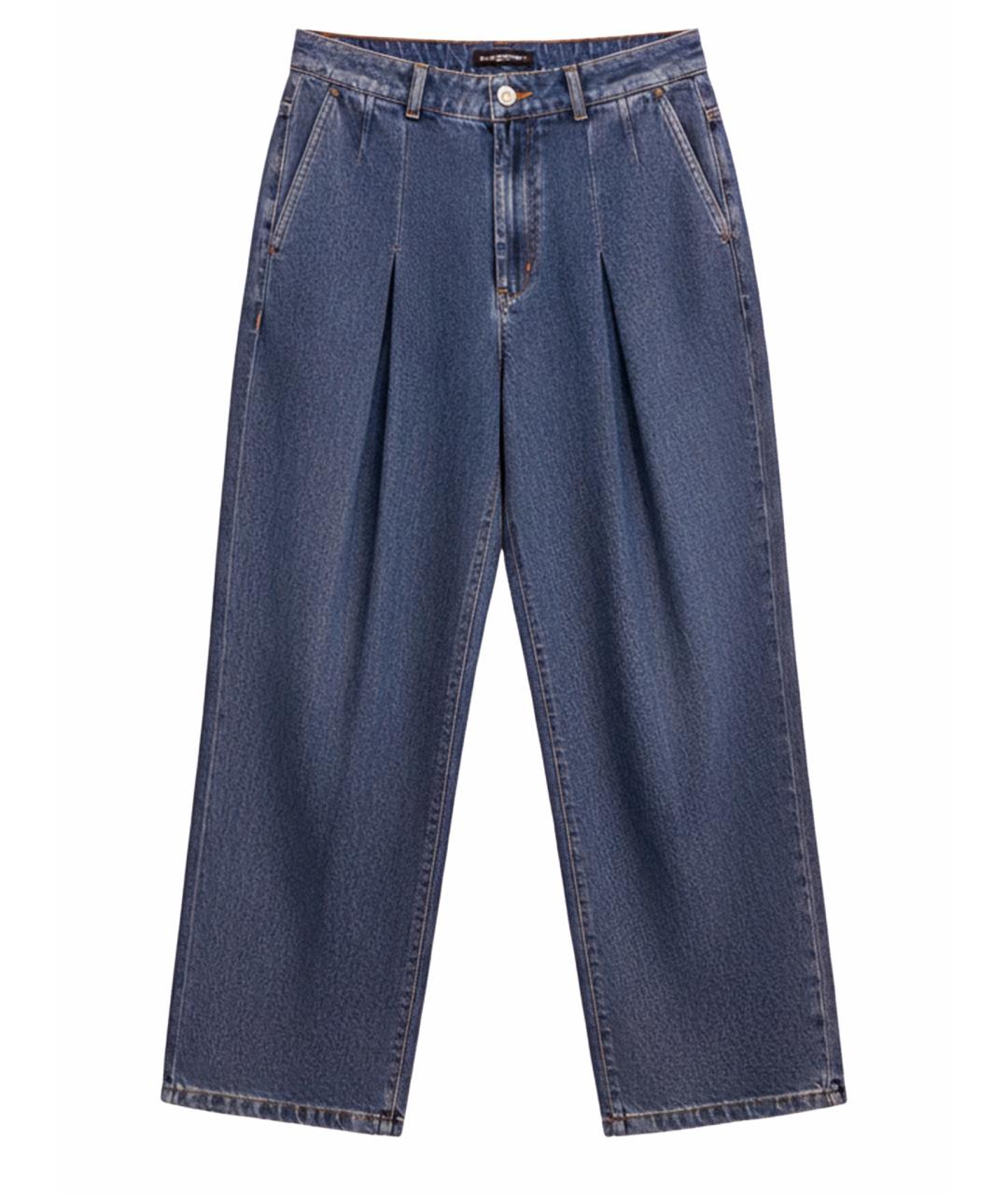 DOLCE&GABBANA Темно-синие хлопковые прямые джинсы, фото 1