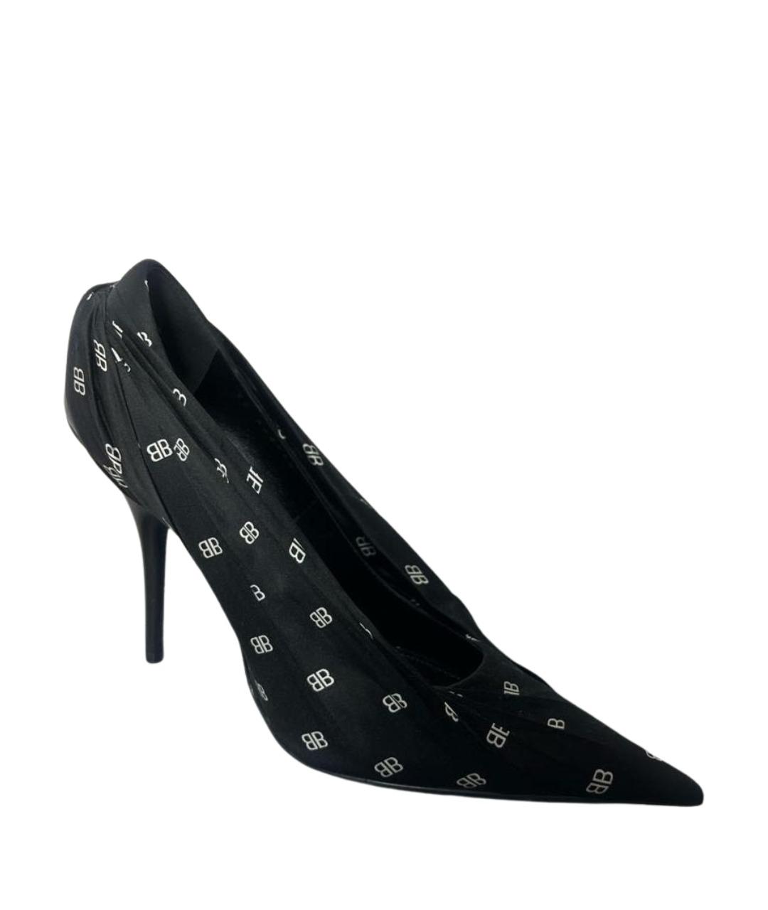 BALENCIAGA Черные текстильные туфли, фото 1