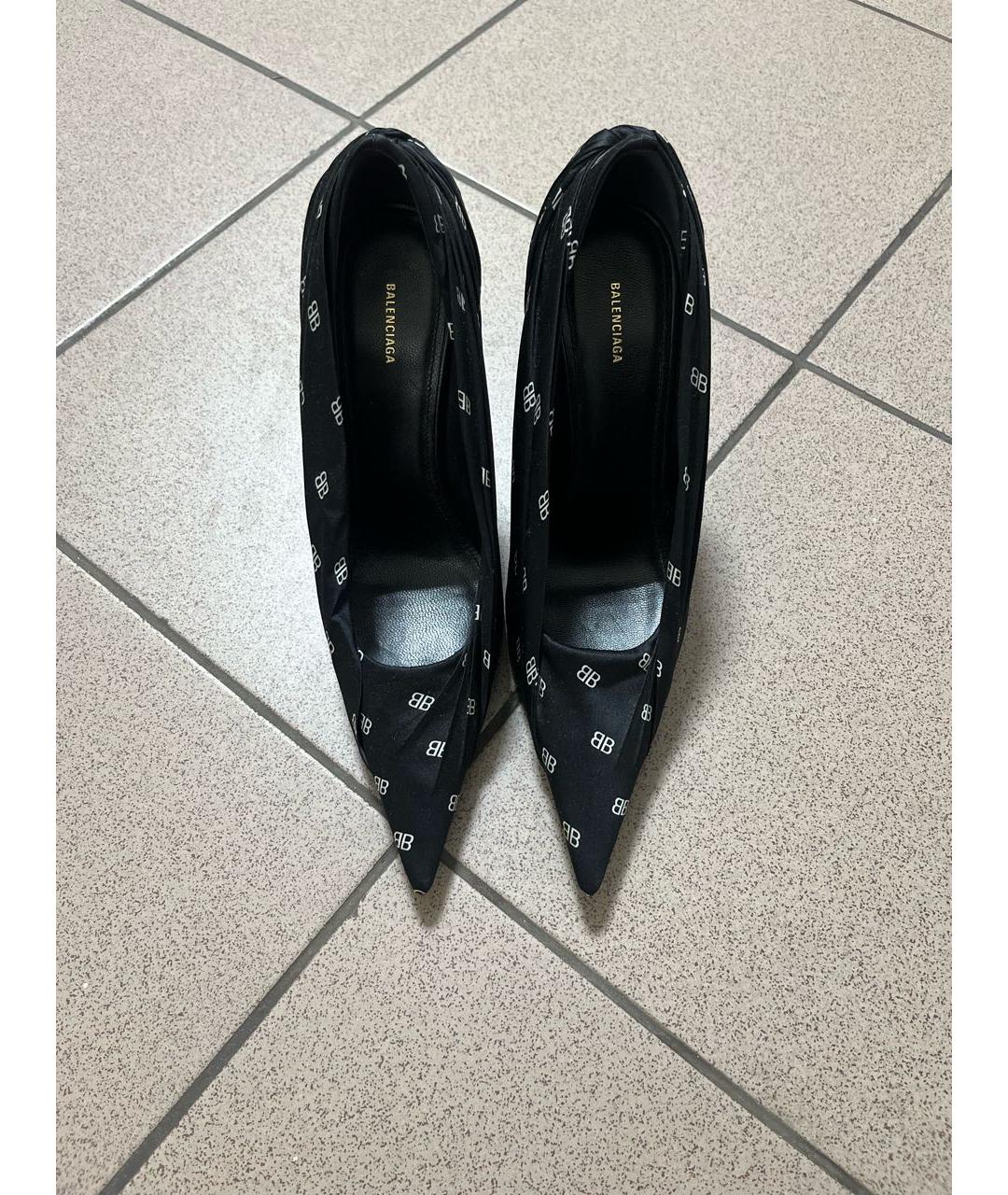 BALENCIAGA Черные текстильные туфли, фото 2