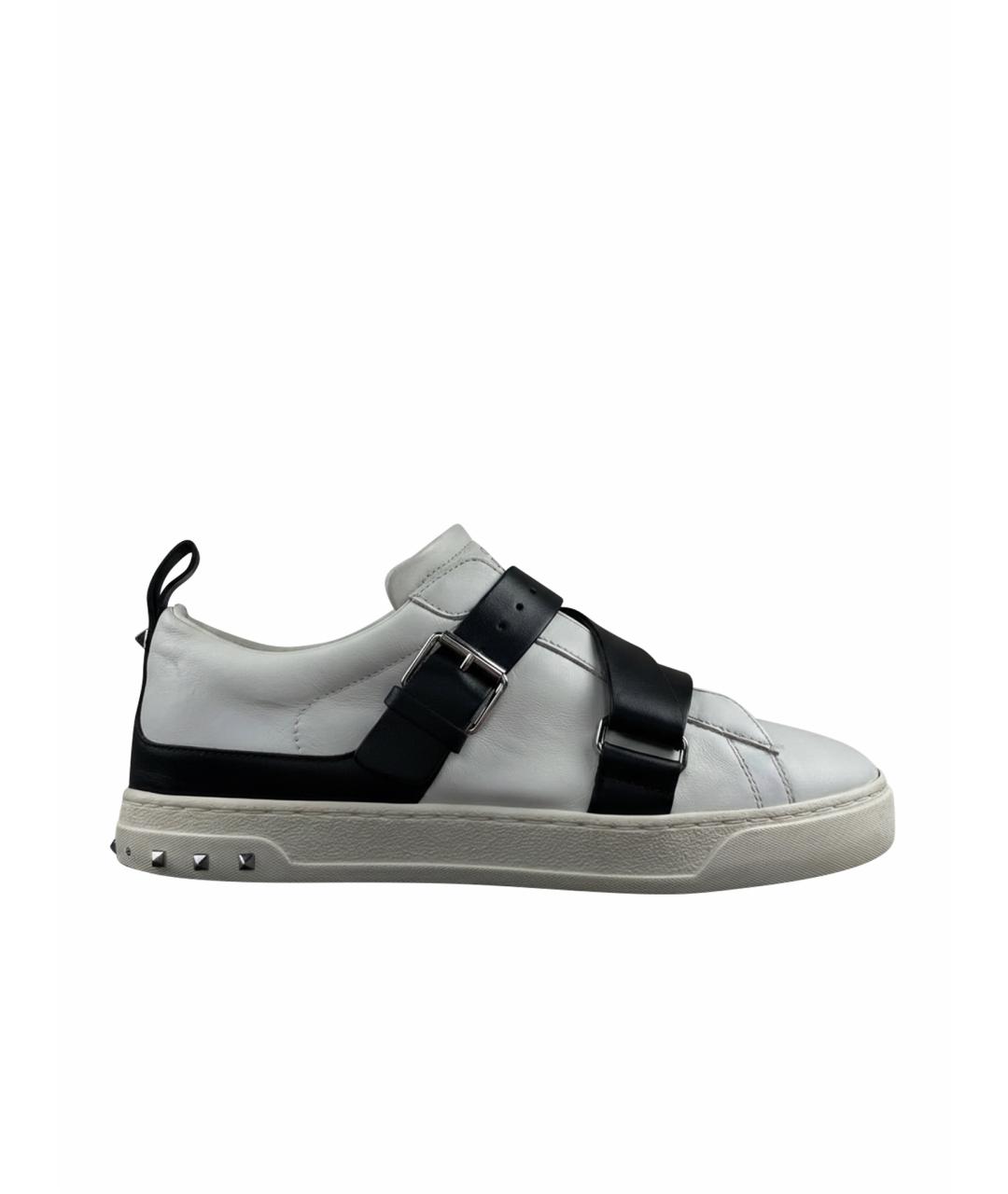 VALENTINO Белые кожаные низкие кроссовки / кеды, фото 1