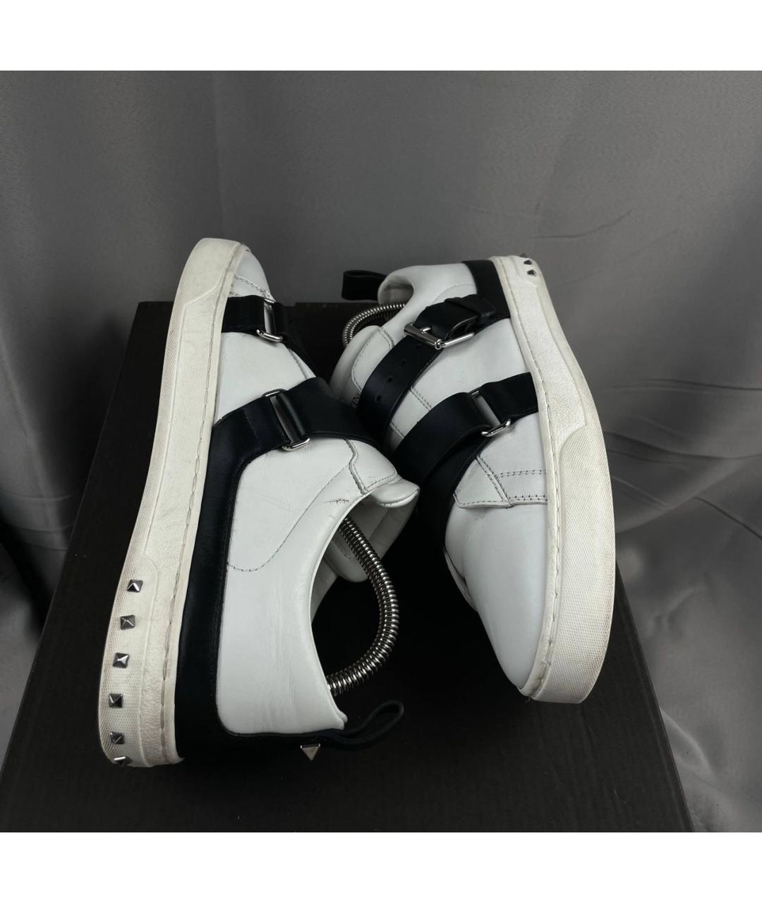 VALENTINO Белые кожаные низкие кроссовки / кеды, фото 4