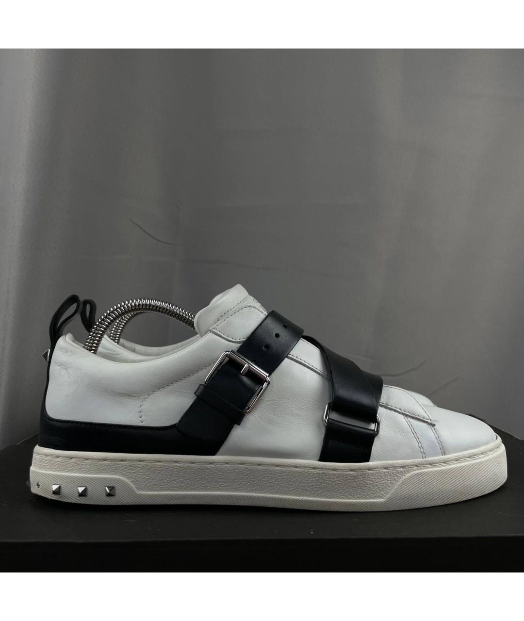 VALENTINO Белые кожаные низкие кроссовки / кеды, фото 9