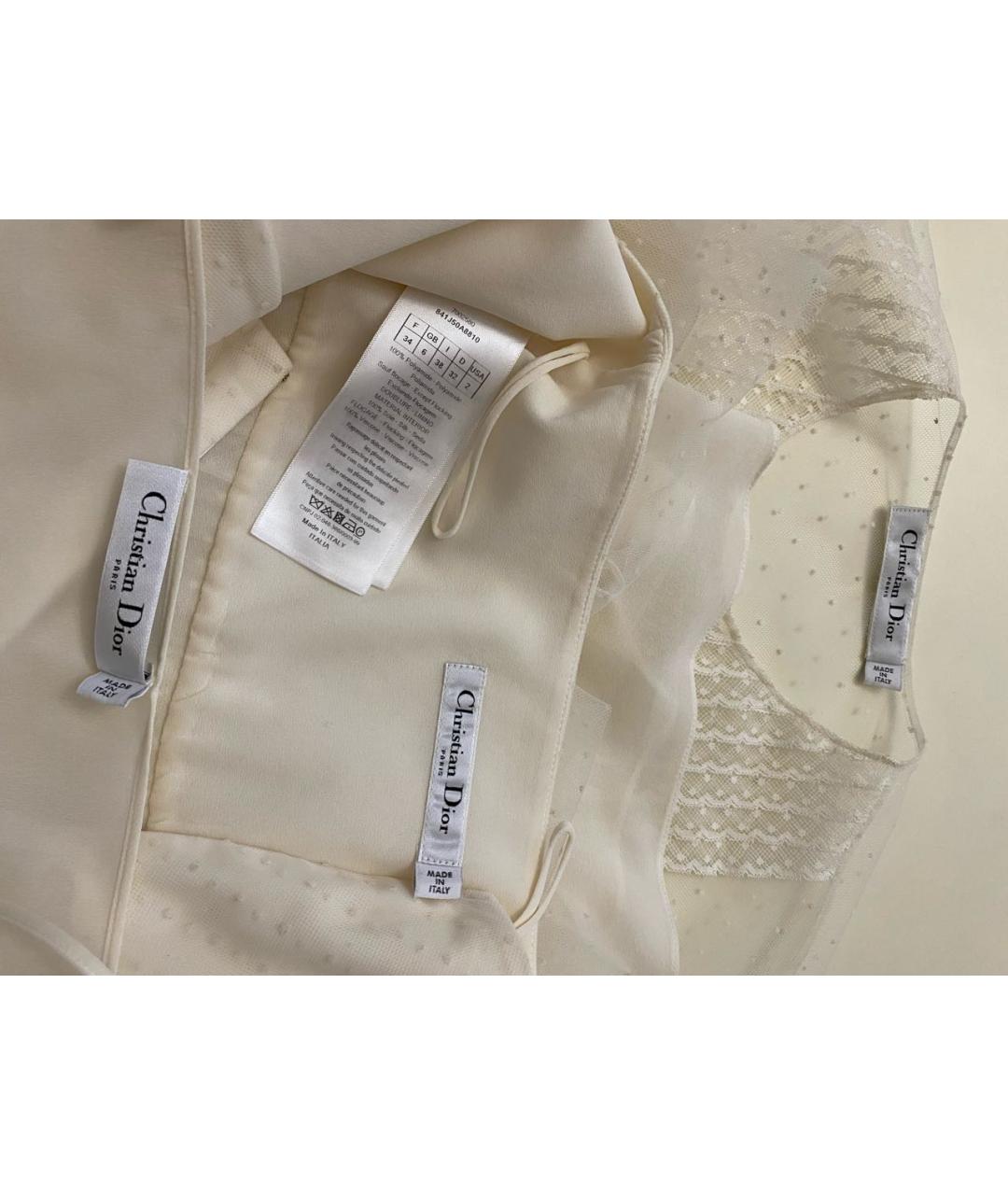 CHRISTIAN DIOR Белый сетчатый костюм с юбками, фото 8