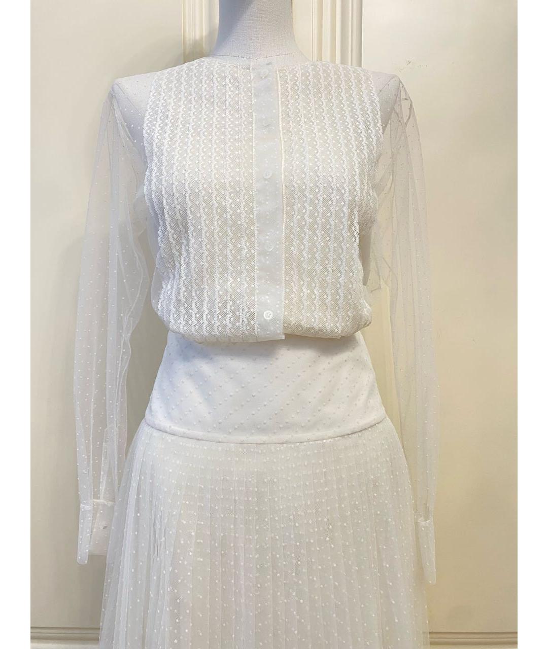 CHRISTIAN DIOR Белый сетчатый костюм с юбками, фото 6