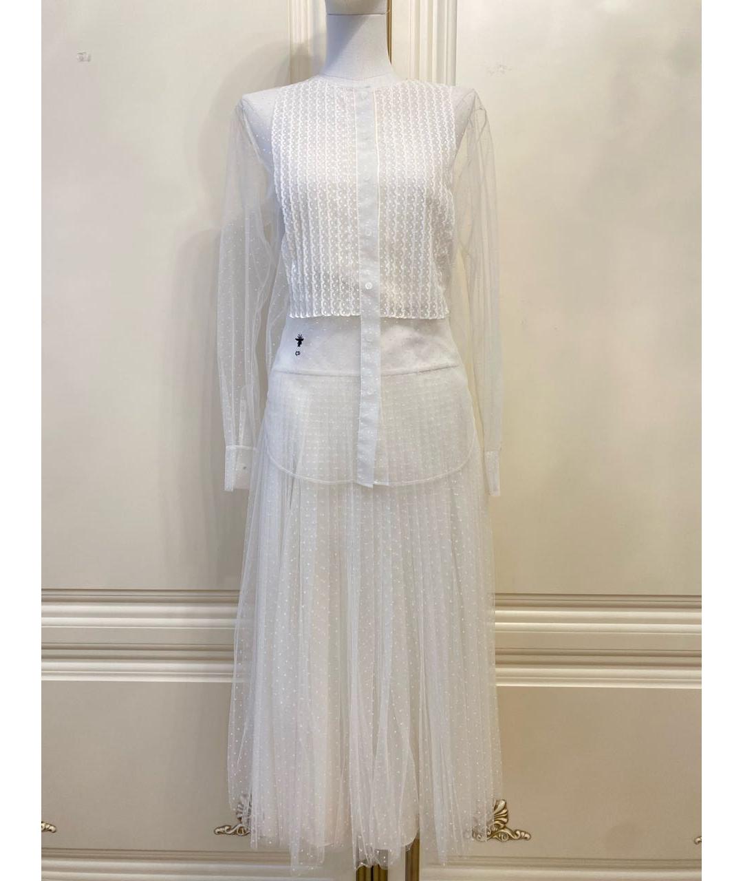 CHRISTIAN DIOR Белый сетчатый костюм с юбками, фото 9