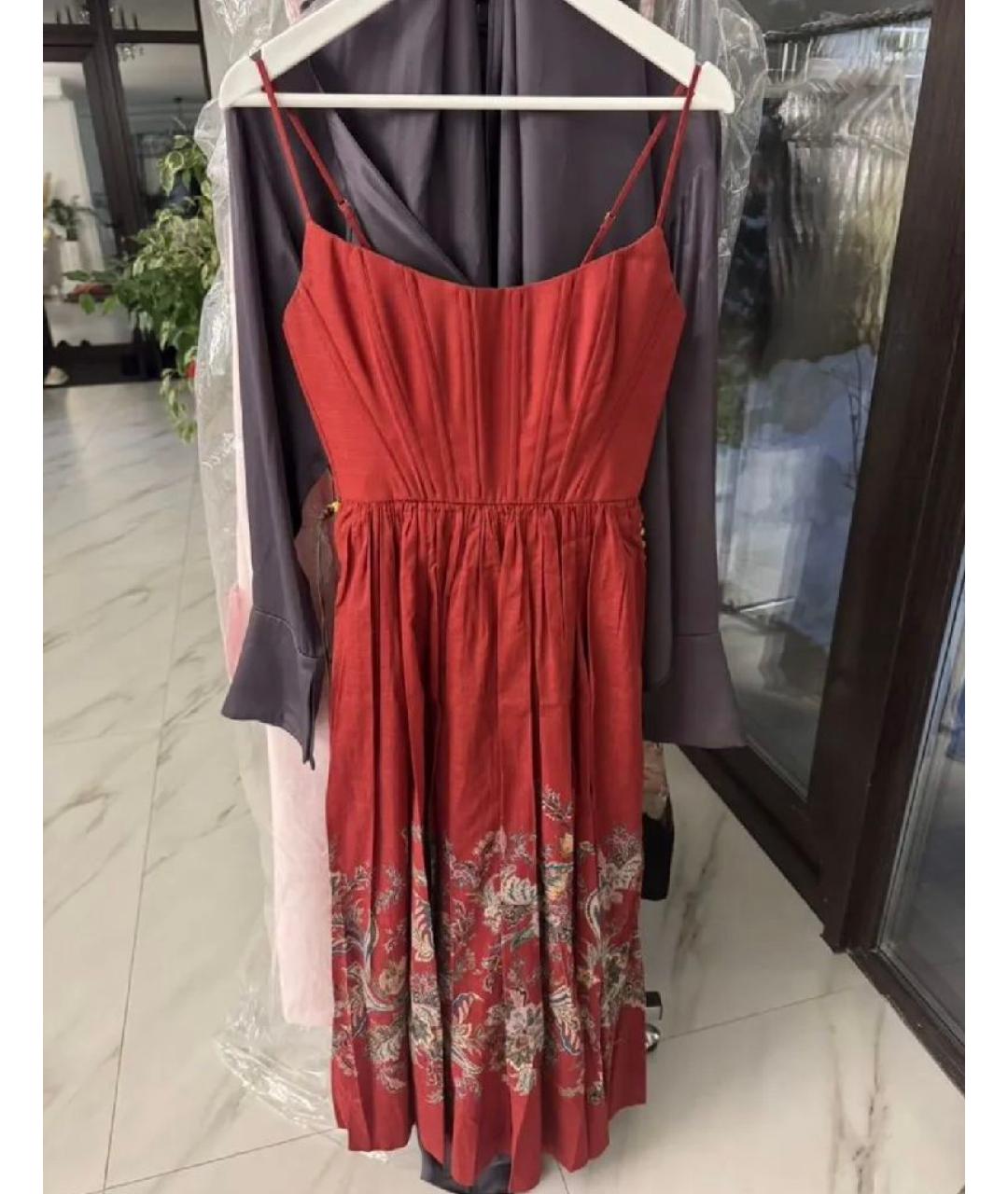 ZIMMERMANN Красное хлопковое вечернее платье, фото 5