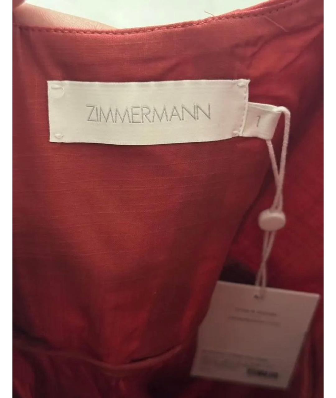 ZIMMERMANN Красное хлопковое вечернее платье, фото 3