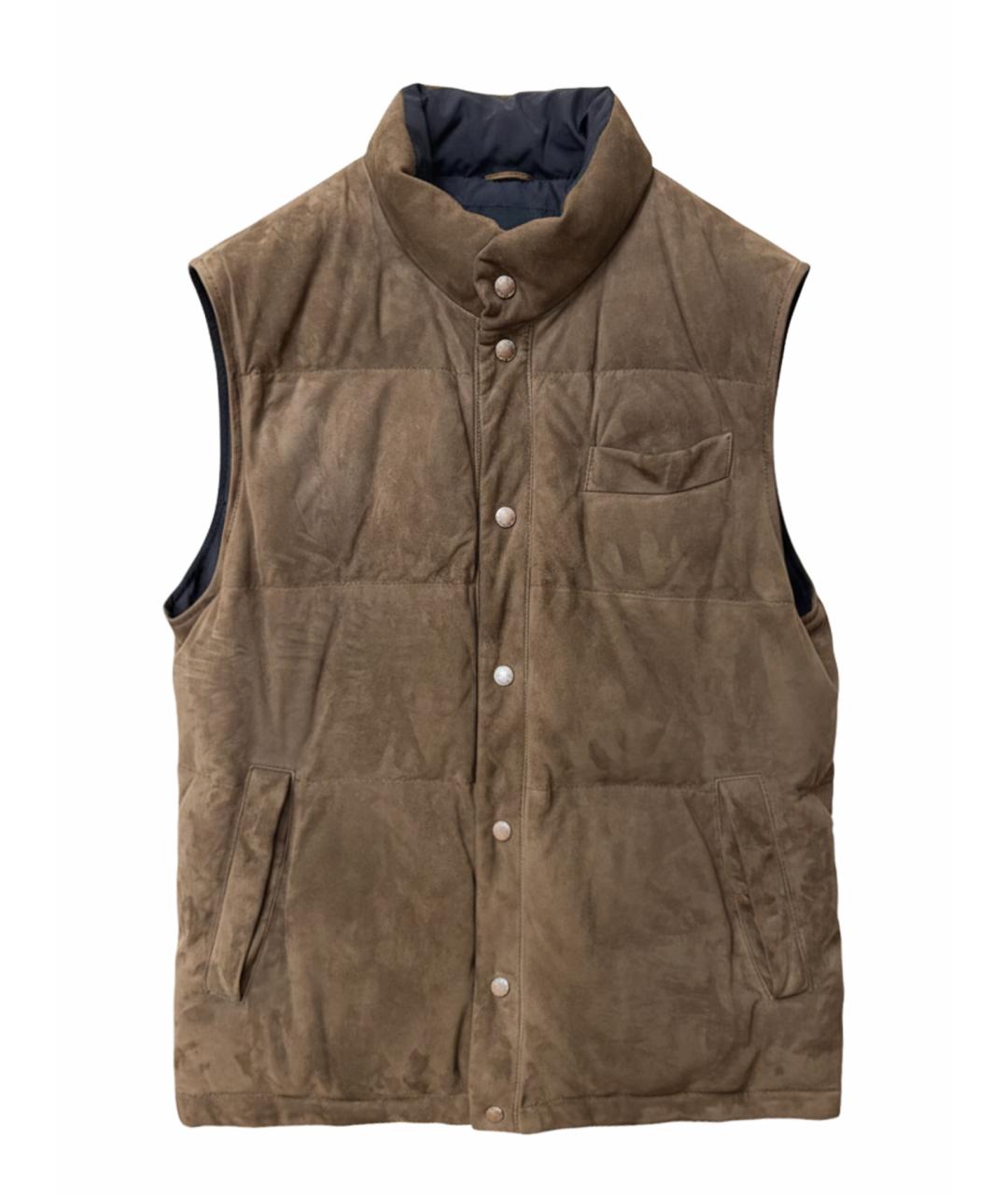 BRUNELLO CUCINELLI Бежевый замшевый жилет, фото 1