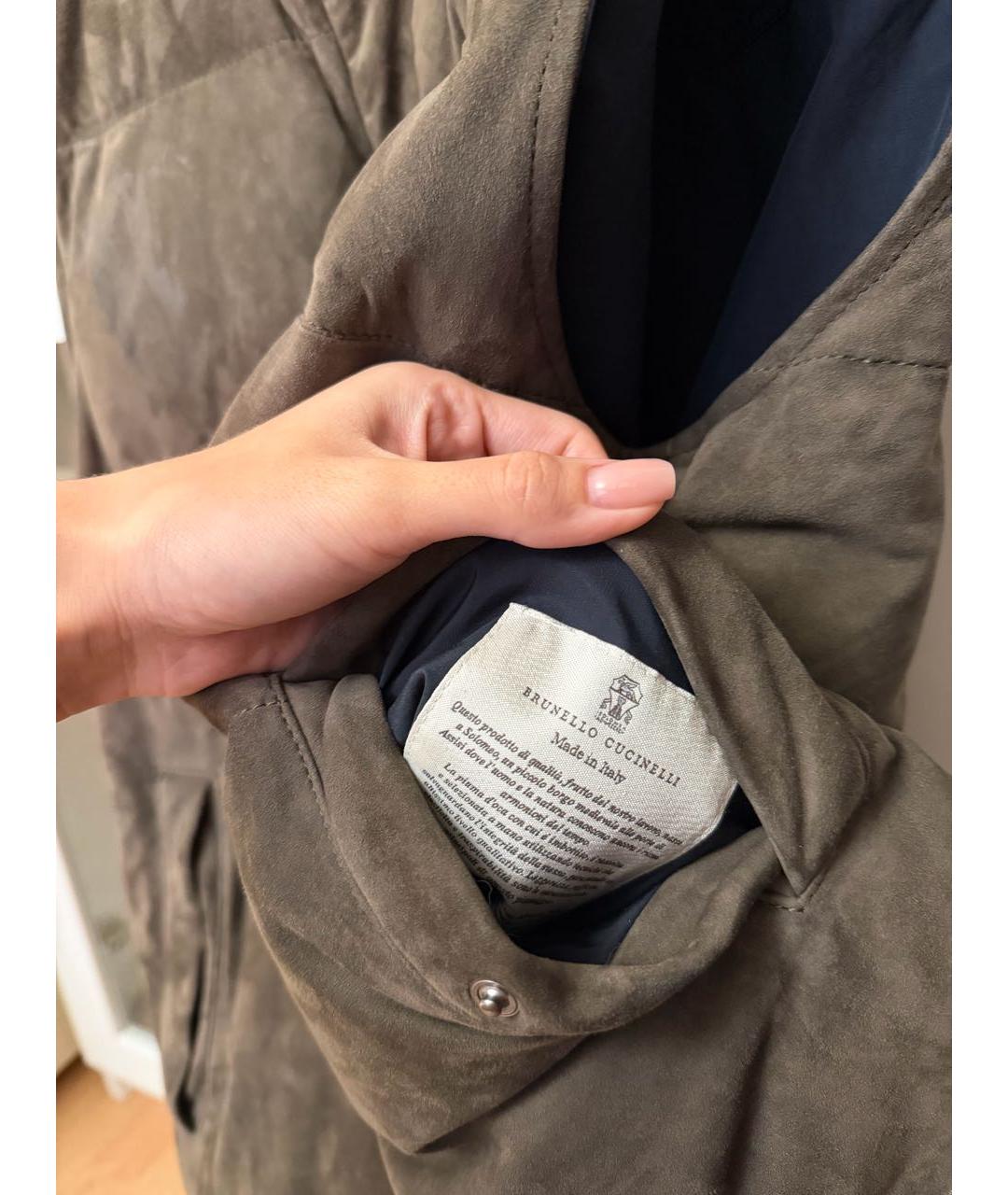 BRUNELLO CUCINELLI Бежевый замшевый жилет, фото 3