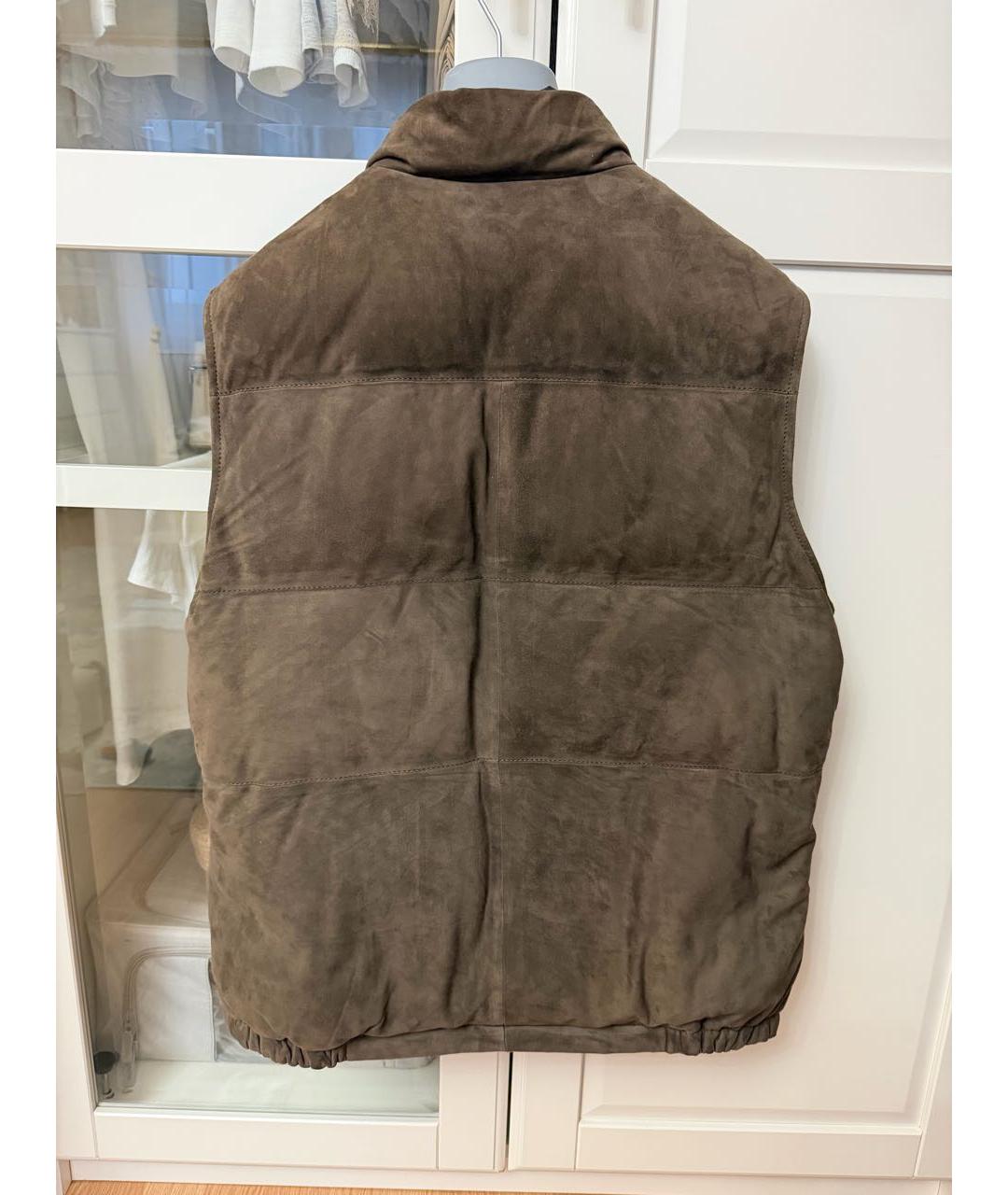 BRUNELLO CUCINELLI Бежевый замшевый жилет, фото 2