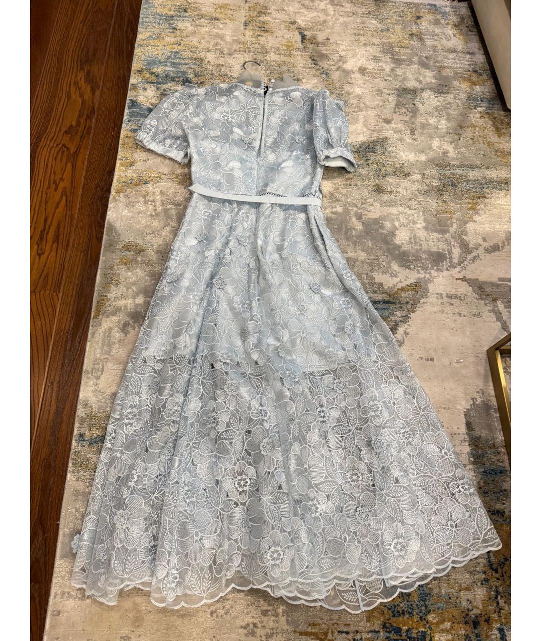 SELF-PORTRAIT Голубое полиамидовое коктейльное платье, фото 2