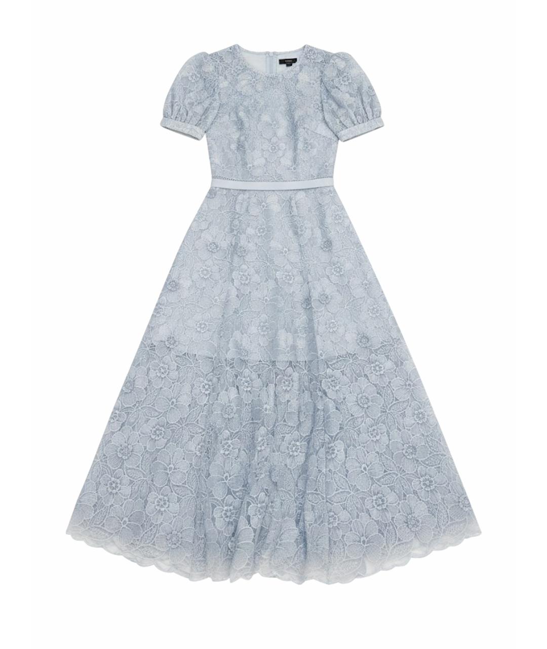 SELF-PORTRAIT Голубое полиамидовое коктейльное платье, фото 7