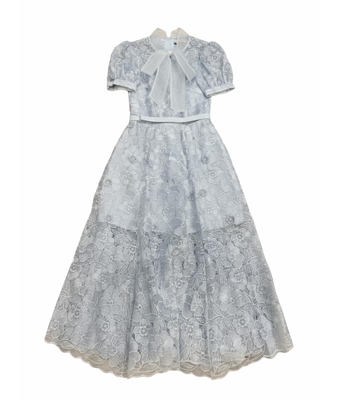 SELF-PORTRAIT Голубое полиамидовое коктейльное платье, фото 1