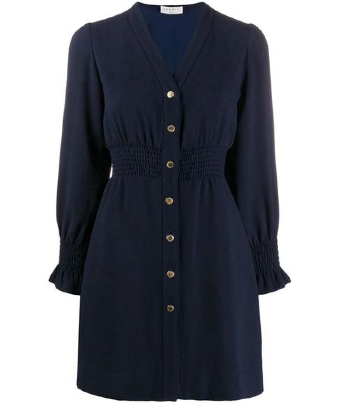 SANDRO Темно-синее полиэстеровое повседневное платье, фото 1