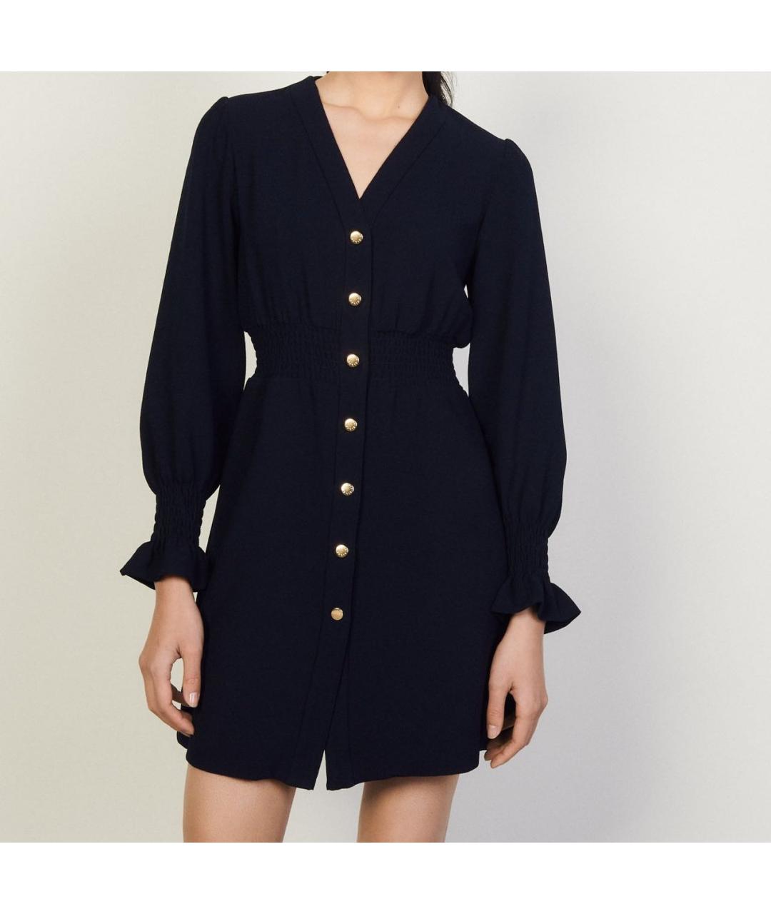 SANDRO Темно-синее полиэстеровое повседневное платье, фото 2