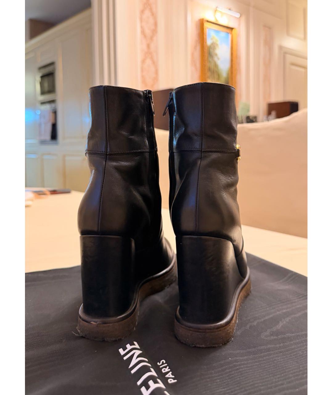 CELINE Черные кожаные ботильоны, фото 4