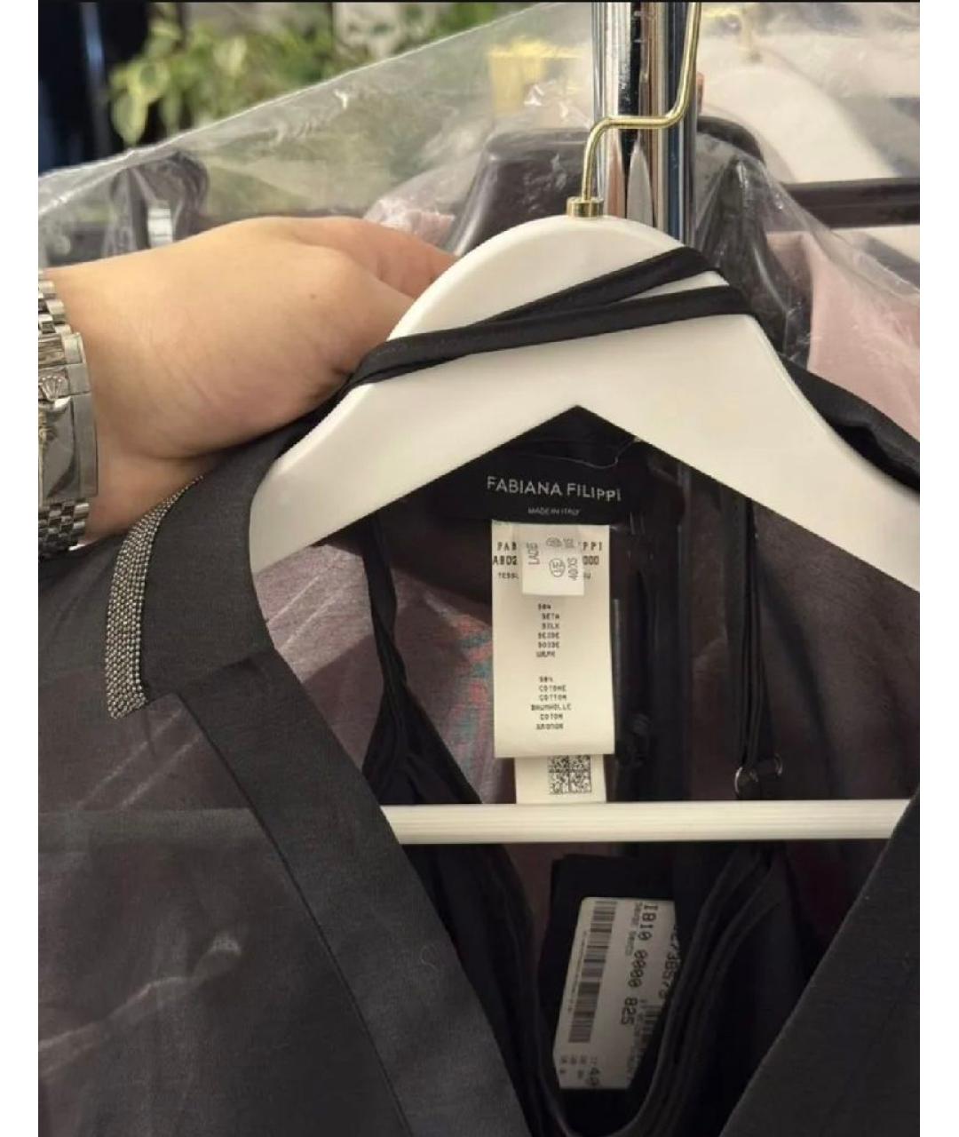 FABIANA FILIPPI Черное хлопковое вечернее платье, фото 3