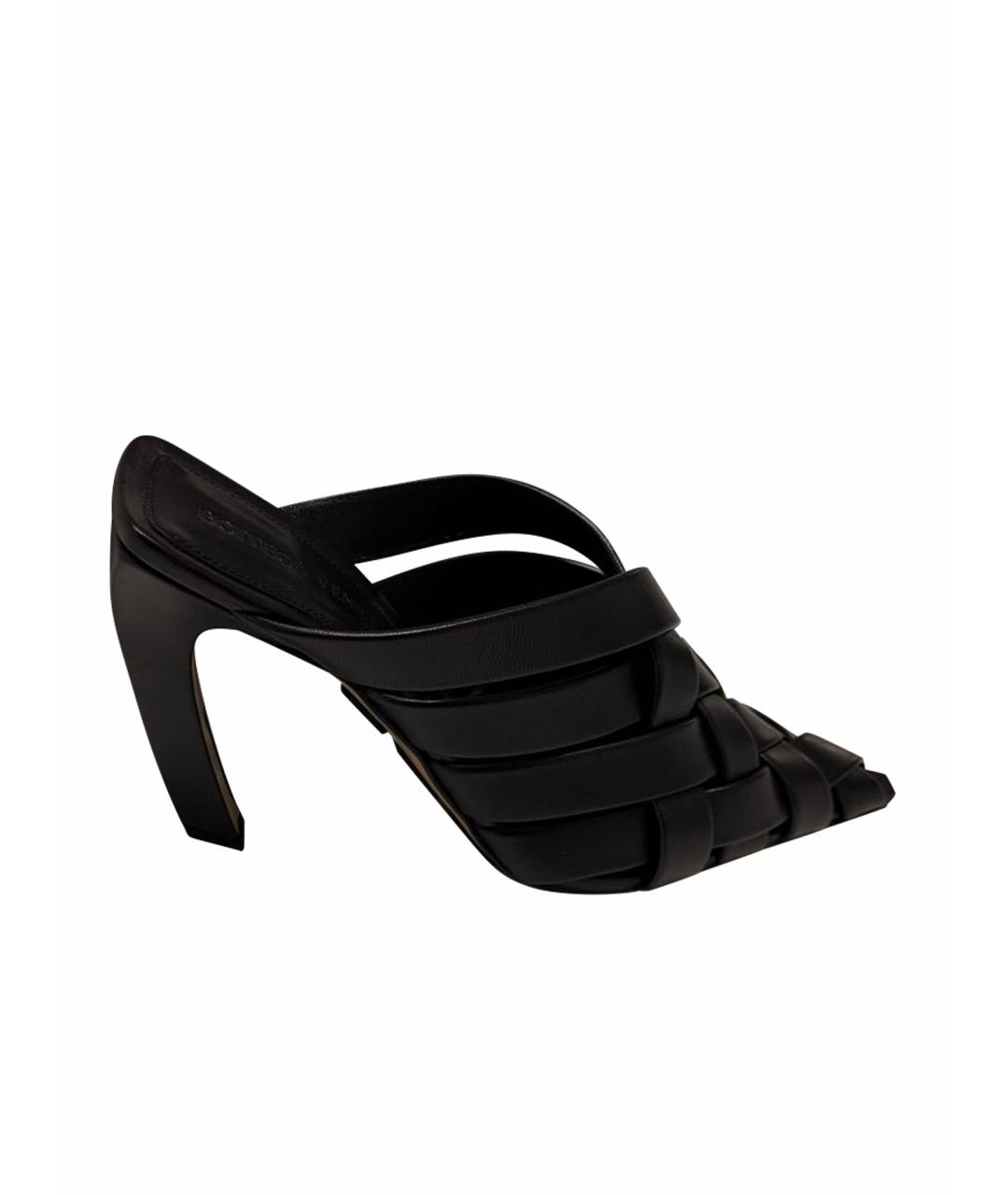 BOTTEGA VENETA Черные кожаные мюли, фото 1