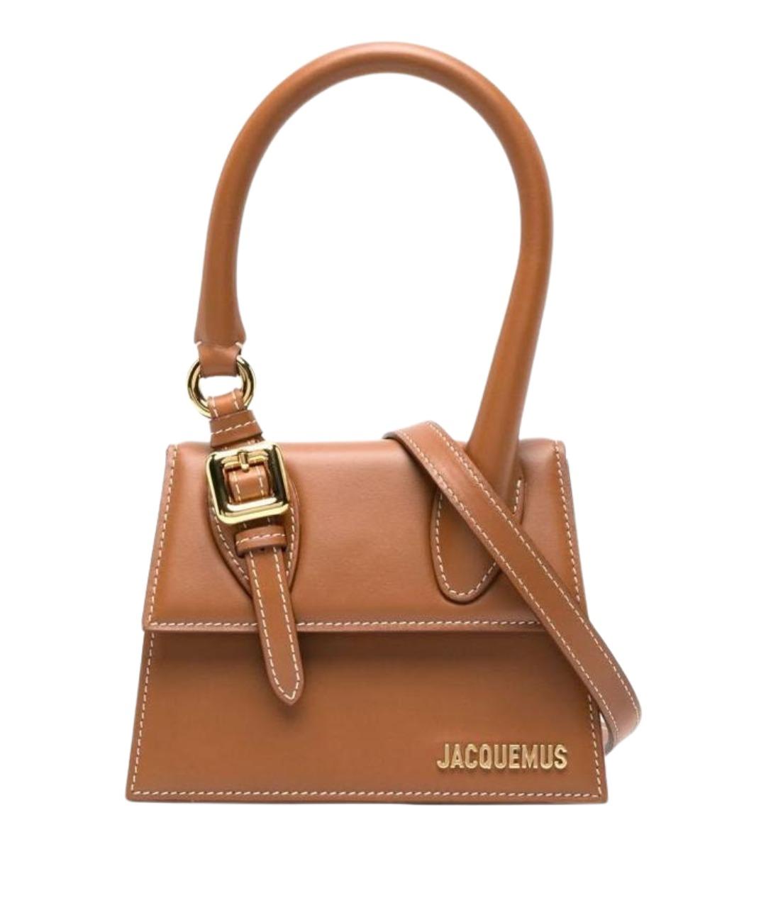 JACQUEMUS Коричневая кожаная сумка через плечо, фото 1