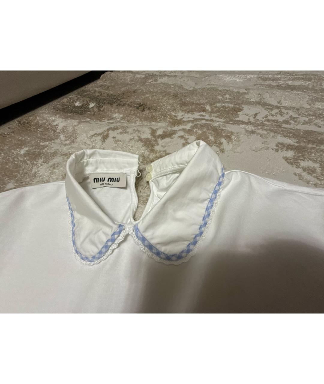 MIU MIU Белая хлопковая рубашка, фото 8