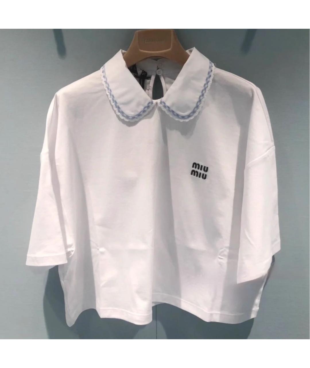 MIU MIU Белая хлопковая рубашка, фото 3