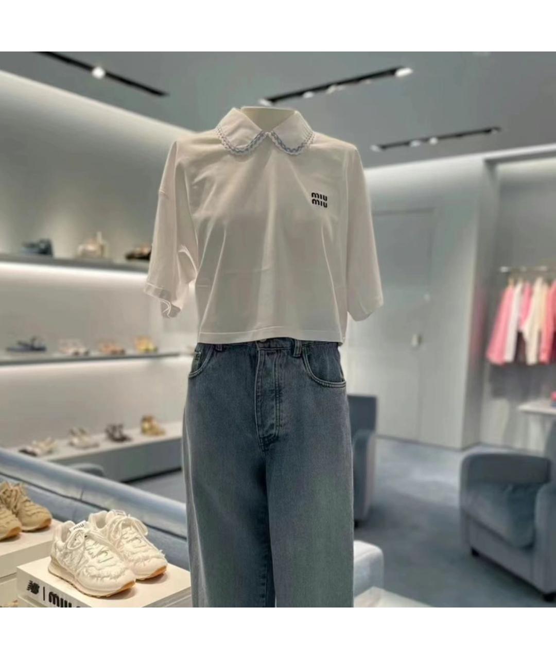 MIU MIU Белая хлопковая рубашка, фото 2