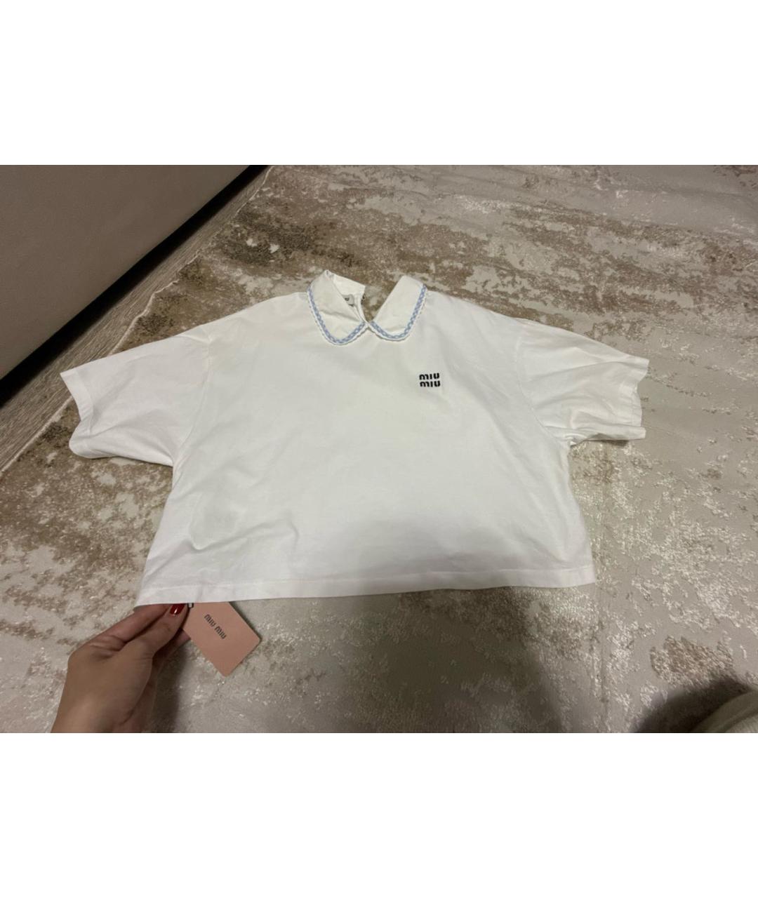 MIU MIU Белая хлопковая рубашка, фото 7