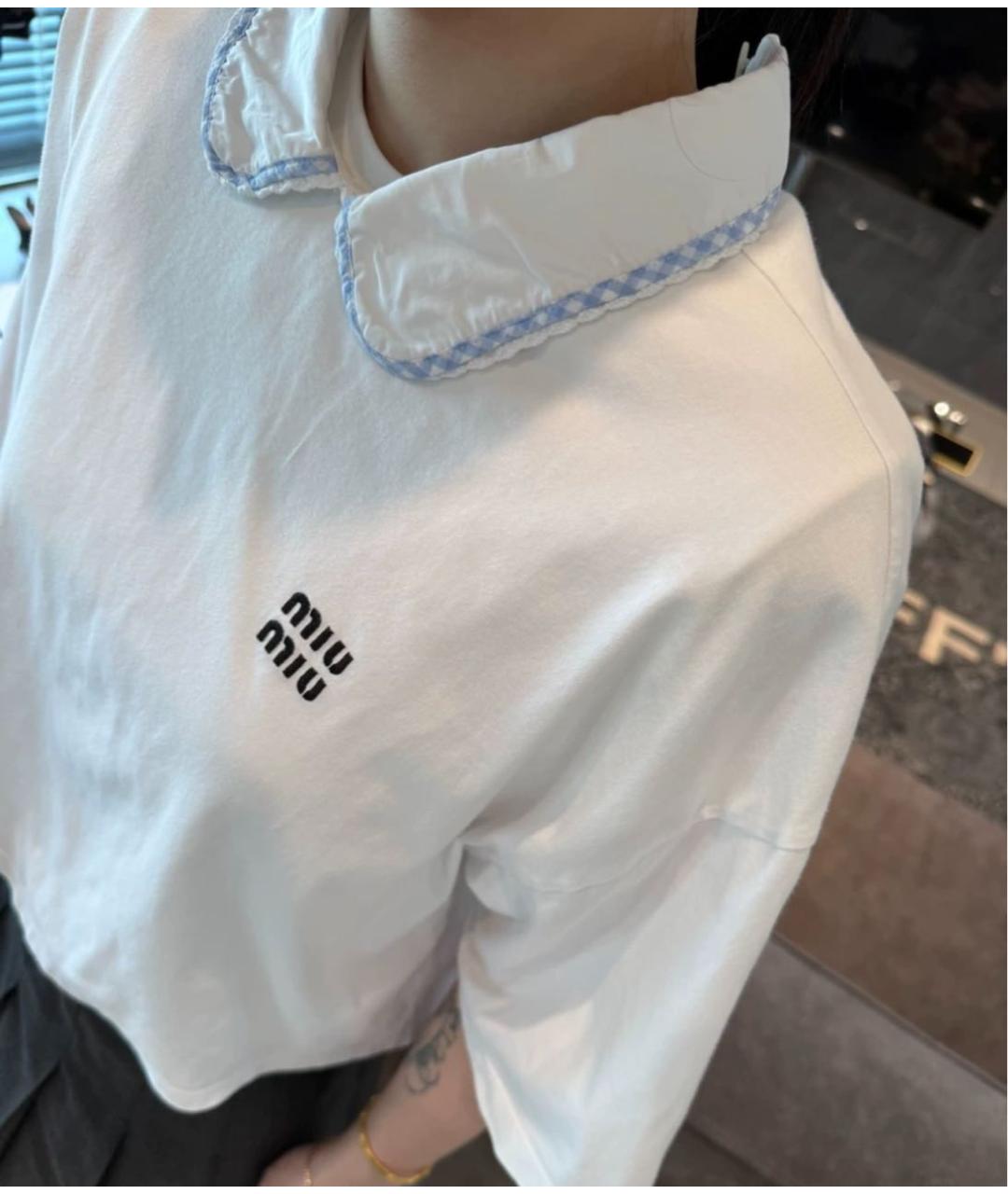 MIU MIU Белая хлопковая рубашка, фото 5