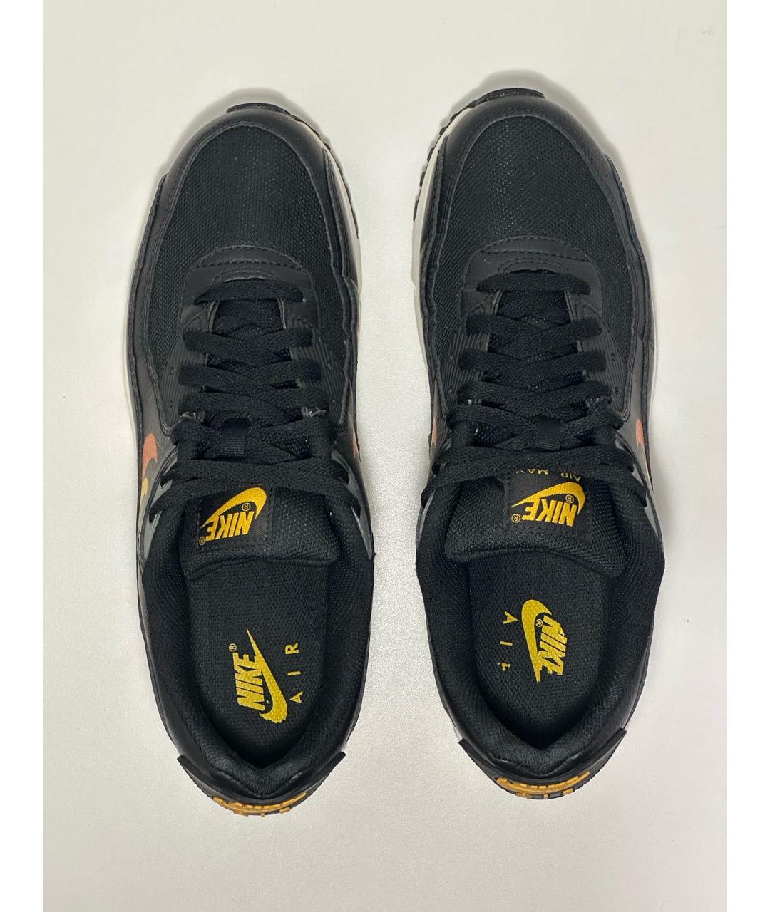 NIKE Черные кожаные низкие кроссовки / кеды, фото 3