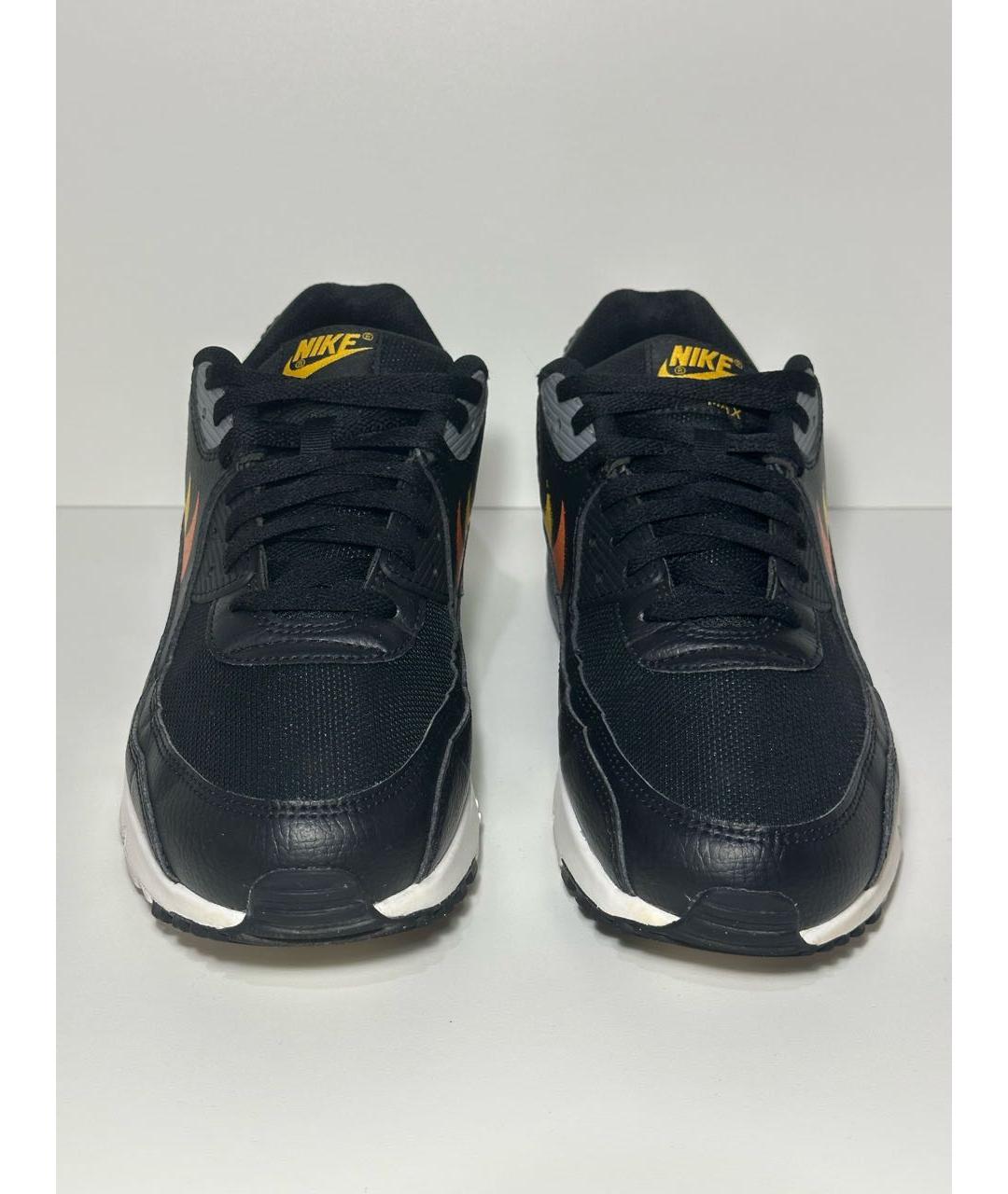 NIKE Черные кожаные низкие кроссовки / кеды, фото 2