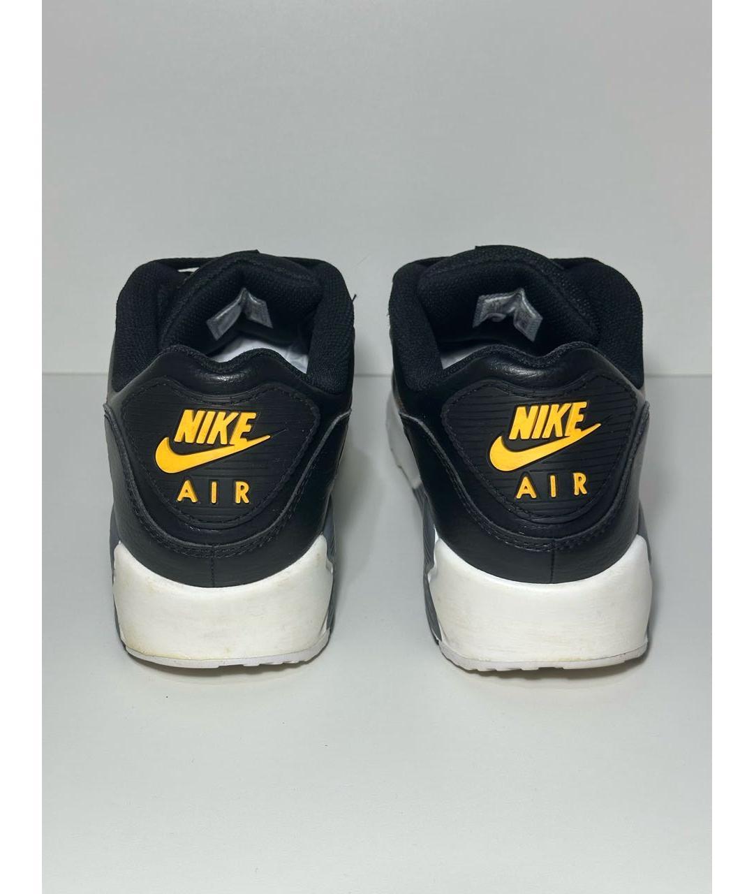 NIKE Черные кожаные низкие кроссовки / кеды, фото 4