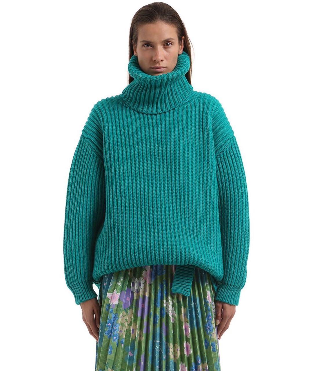 BALENCIAGA Зеленый шерстяной джемпер / свитер, фото 7