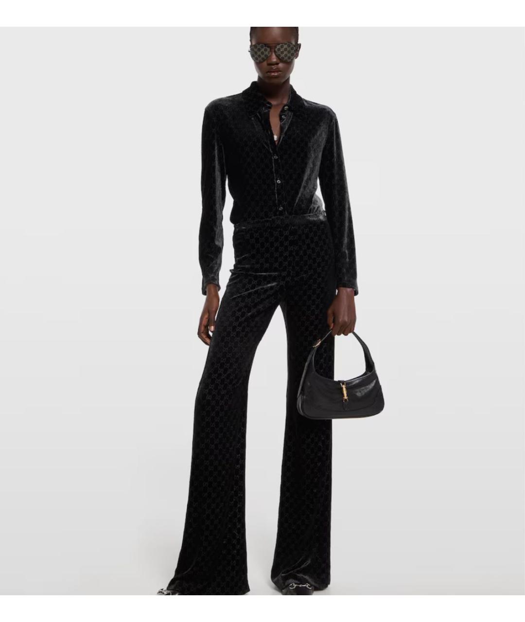 GUCCI Черная кожаная сумка тоут, фото 3