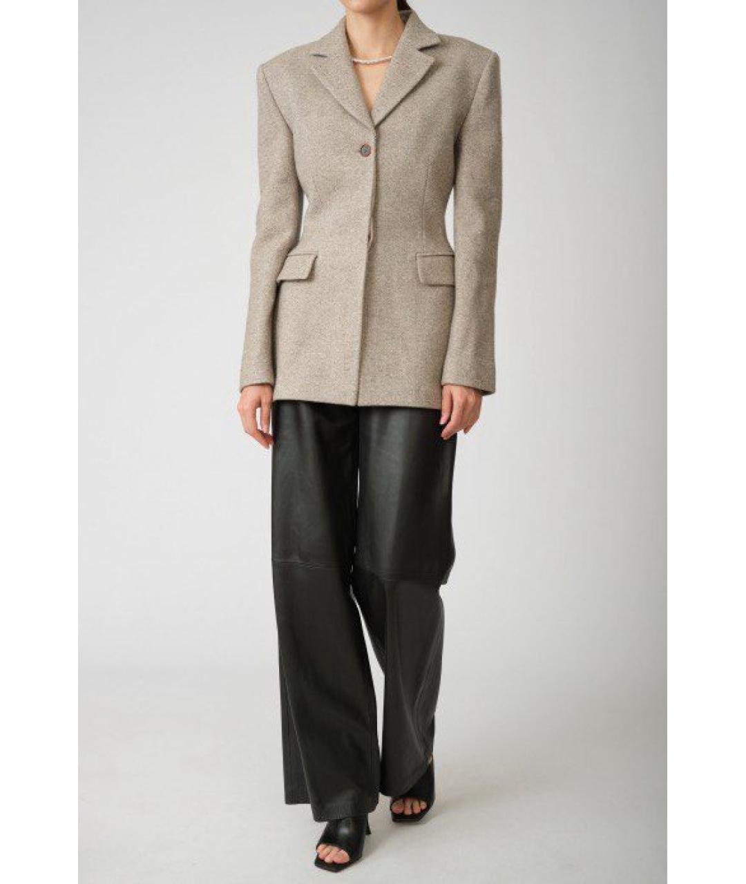 MAGDA BUTRYM Бежевый шерстяной жакет/пиджак, фото 8