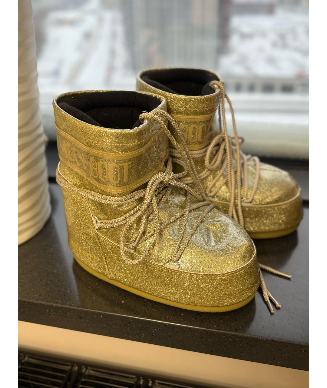 MOON BOOT Золотые ботинки, фото 2