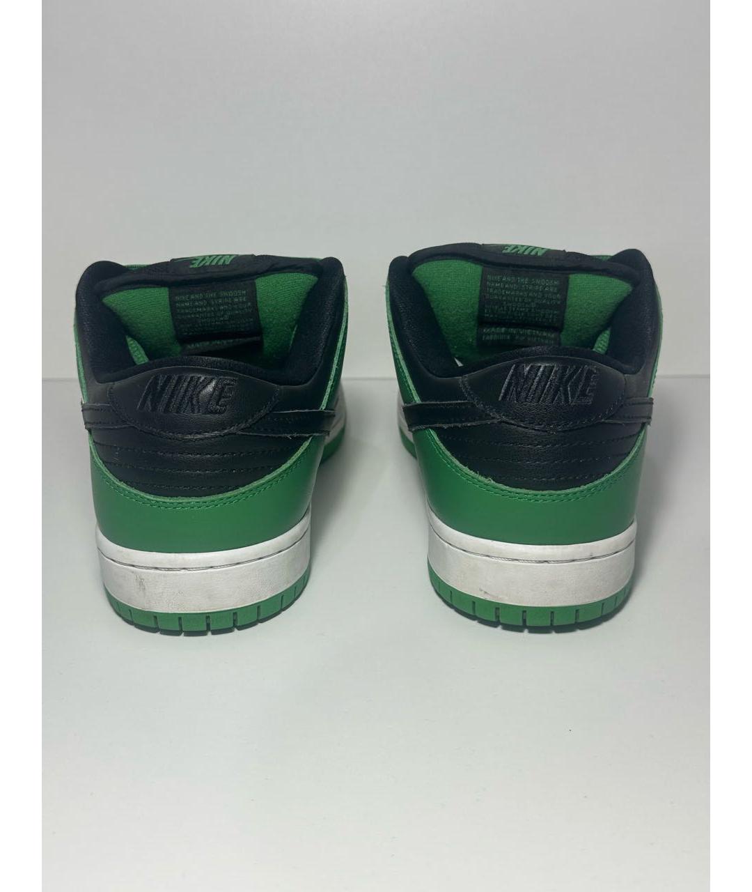 NIKE Зеленые кожаные низкие кроссовки / кеды, фото 4