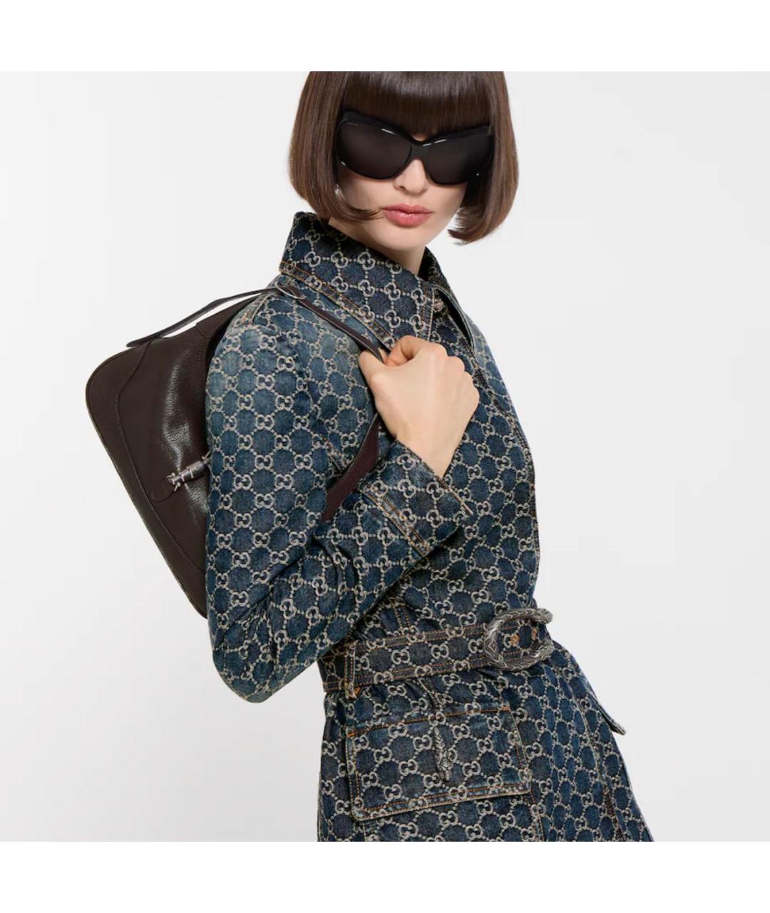 GUCCI Коричневая кожаная сумка тоут, фото 3