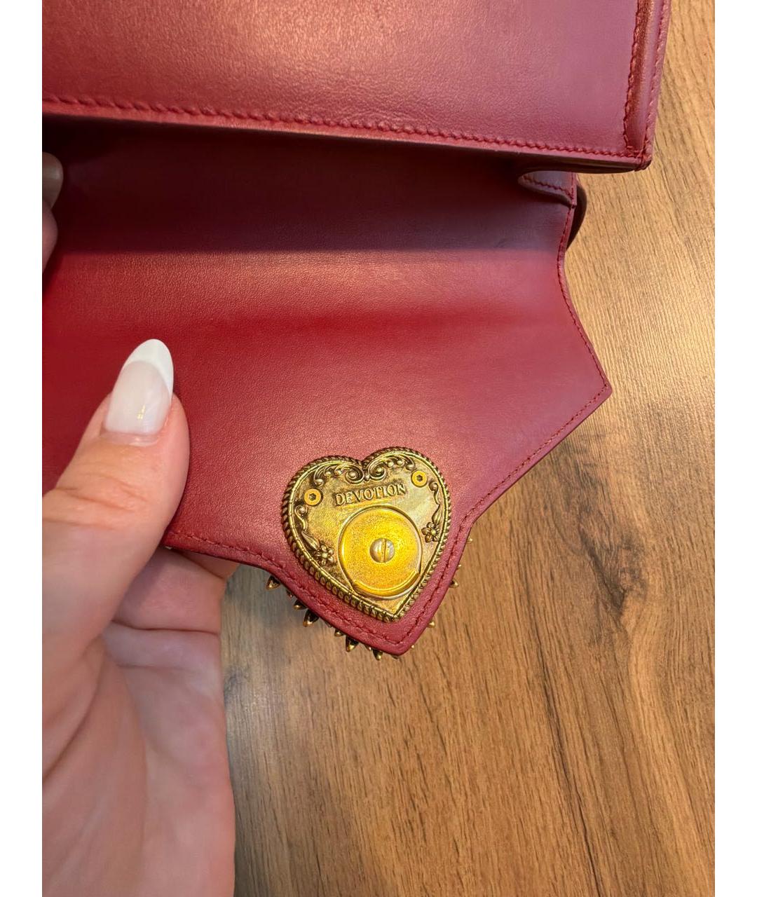 DOLCE&GABBANA Бордовая кожаная поясная сумка, фото 5