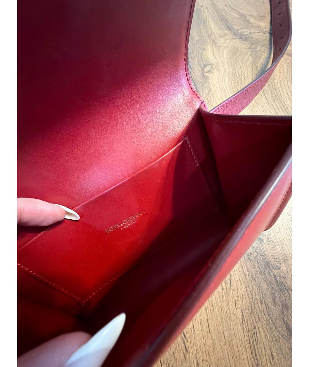 DOLCE&GABBANA Бордовая кожаная поясная сумка, фото 4