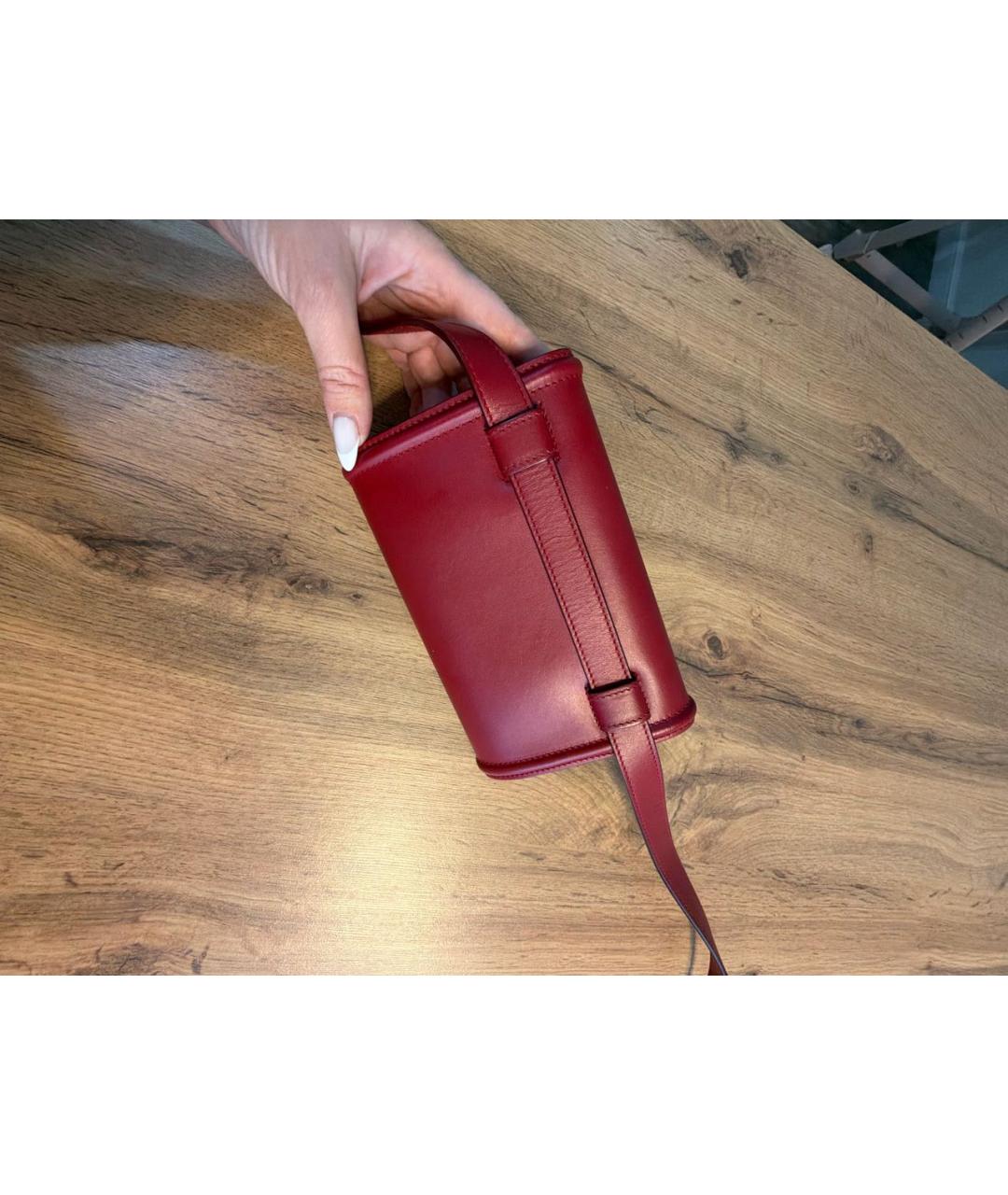 DOLCE&GABBANA Бордовая кожаная поясная сумка, фото 2