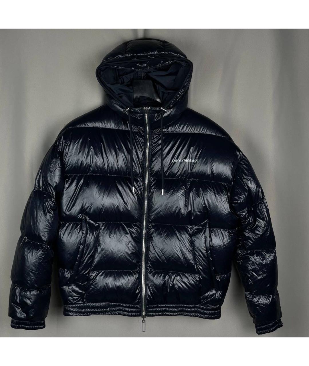 EMPORIO ARMANI Темно-синий полиэстеровый пуховик, фото 7