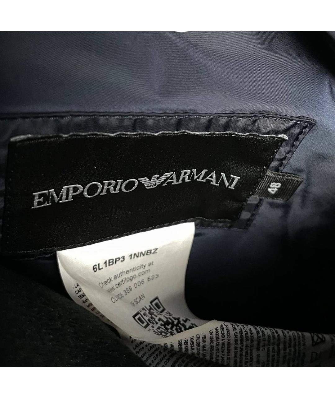 EMPORIO ARMANI Темно-синий полиэстеровый пуховик, фото 6