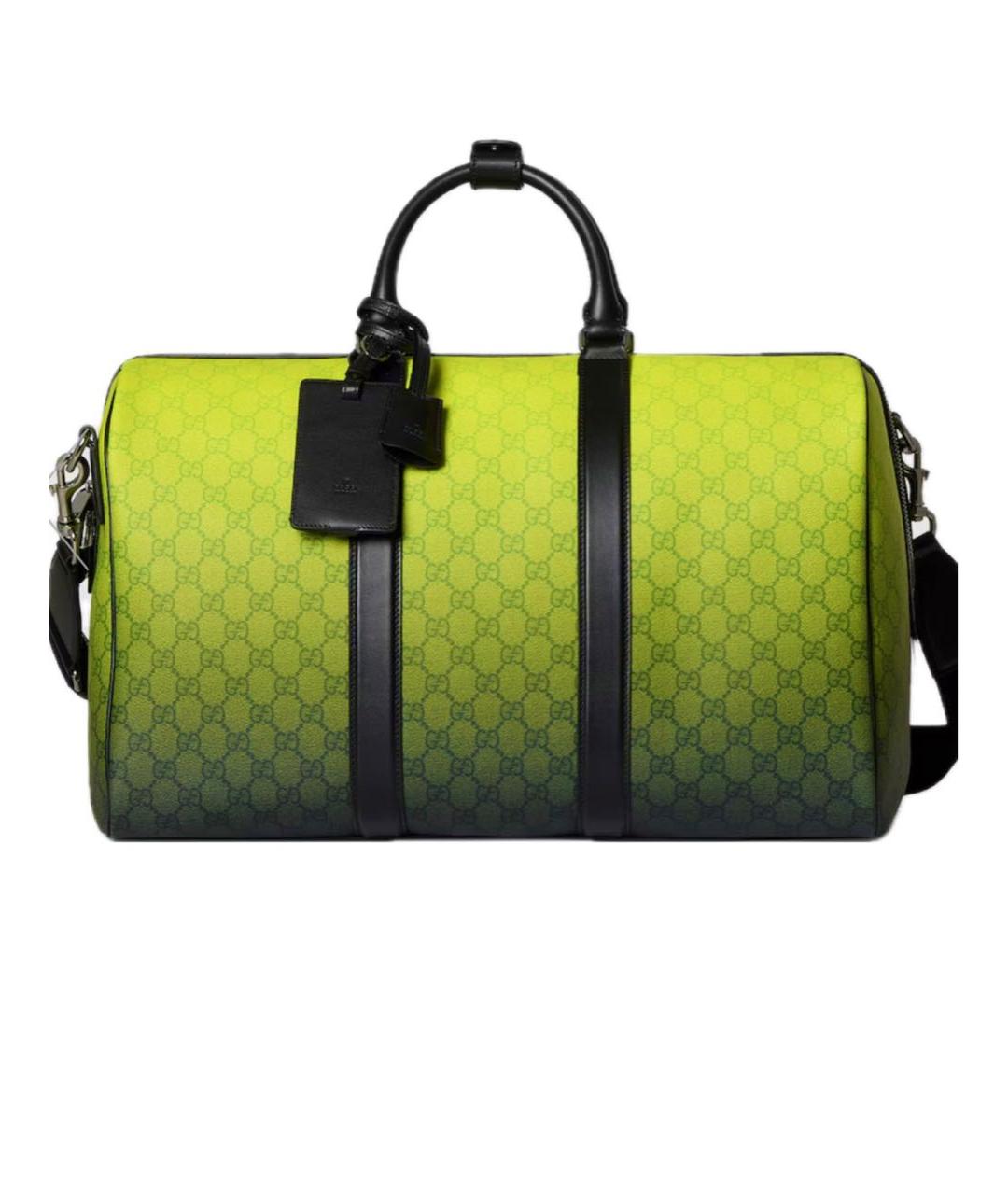 GUCCI Салатовая кожаная дорожная/спортивная сумка, фото 1