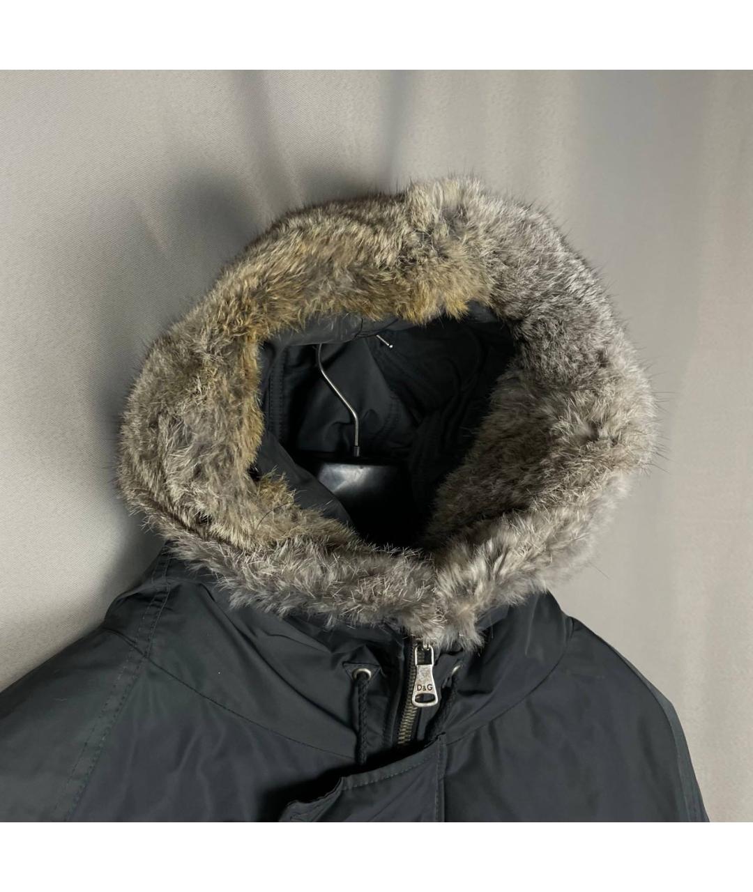 DOLCE&GABBANA Черный полиамидовый пуховик, фото 4