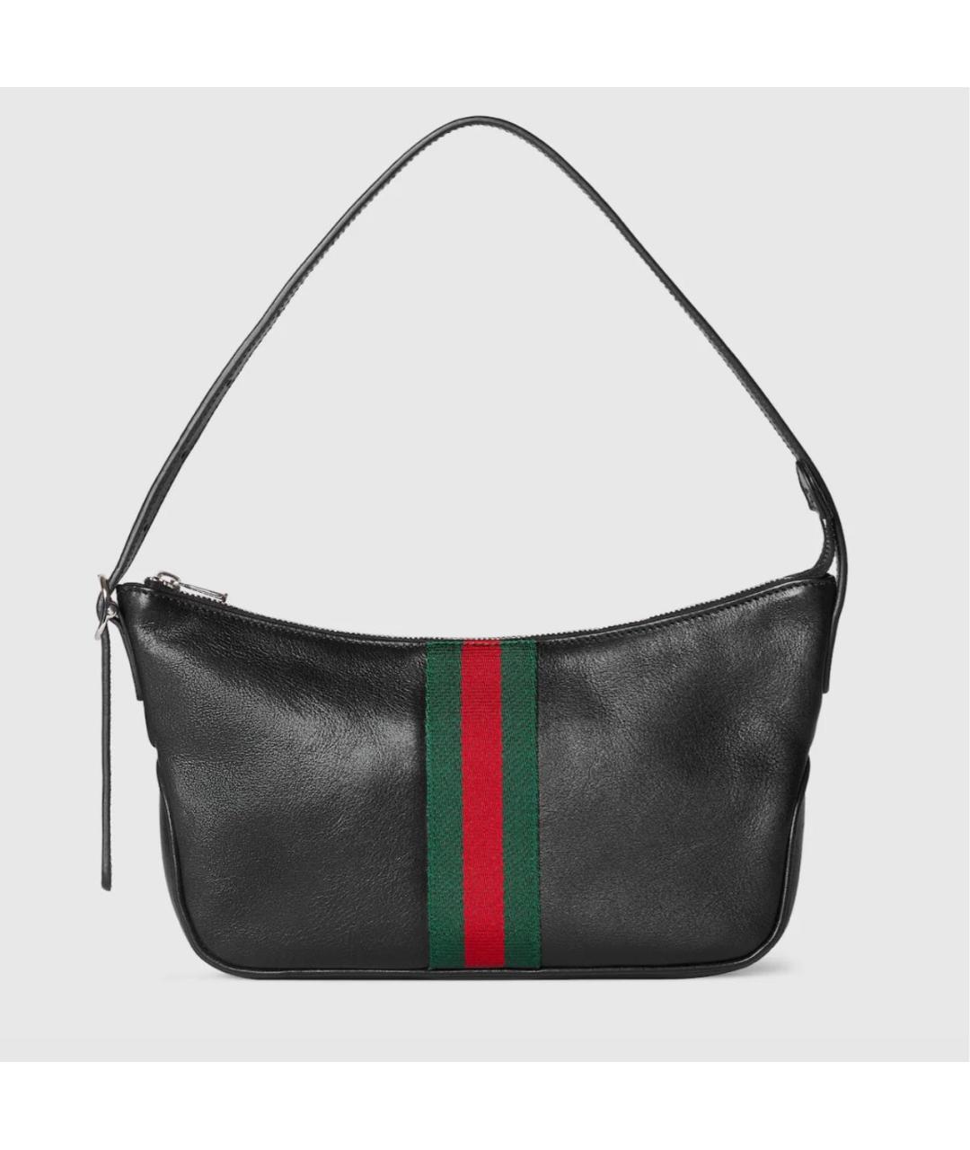 GUCCI Черная кожаная сумка с короткими ручками, фото 5