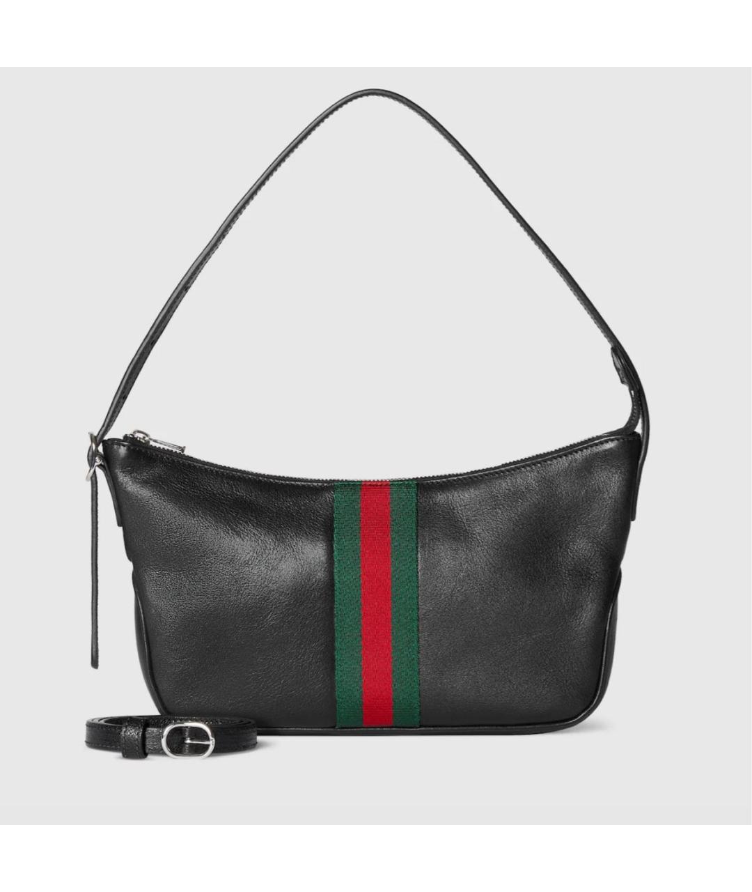 GUCCI Черная кожаная сумка с короткими ручками, фото 4