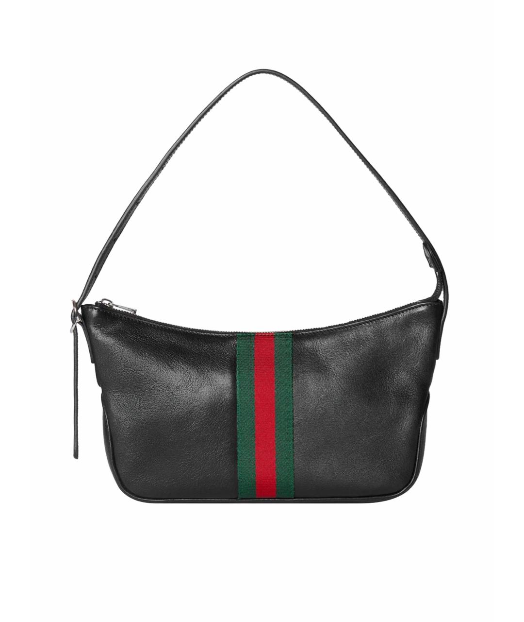 GUCCI Черная кожаная сумка с короткими ручками, фото 1